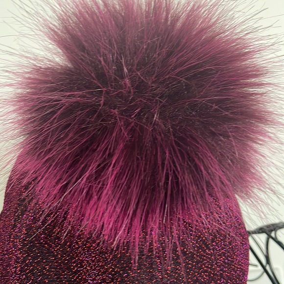 NWT FUSHIA LUREX BASEBALL CAP - Picture 6 of 8